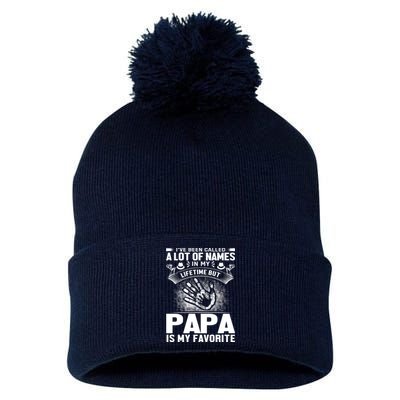 I've Been Called A Lot Of Names In My Lifetime But Papa Is My Favorite Pom Pom 12in Knit Beanie