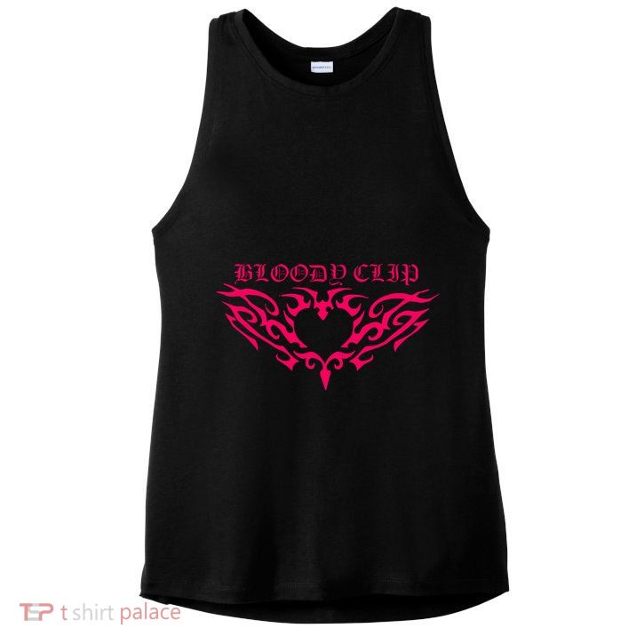Imnotclip Bloody Clip Heart Ladies PosiCharge Tri-Blend Wicking Tank