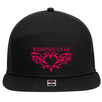 Imnotclip Bloody Clip Heart 7 Panel Mesh Trucker Snapback Hat