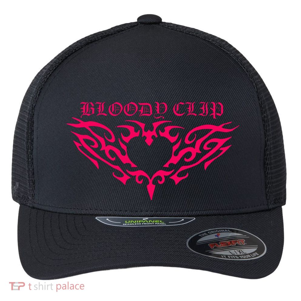 Imnotclip Bloody Clip Heart Flexfit Unipanel Trucker Cap