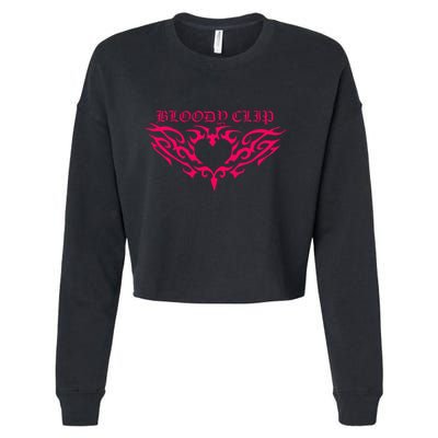 Imnotclip Bloody Clip Heart Cropped Pullover Crew