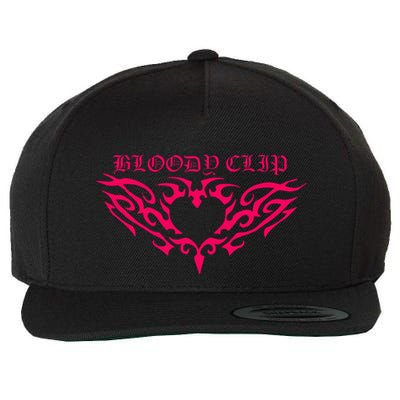 Imnotclip Bloody Clip Heart Wool Snapback Cap