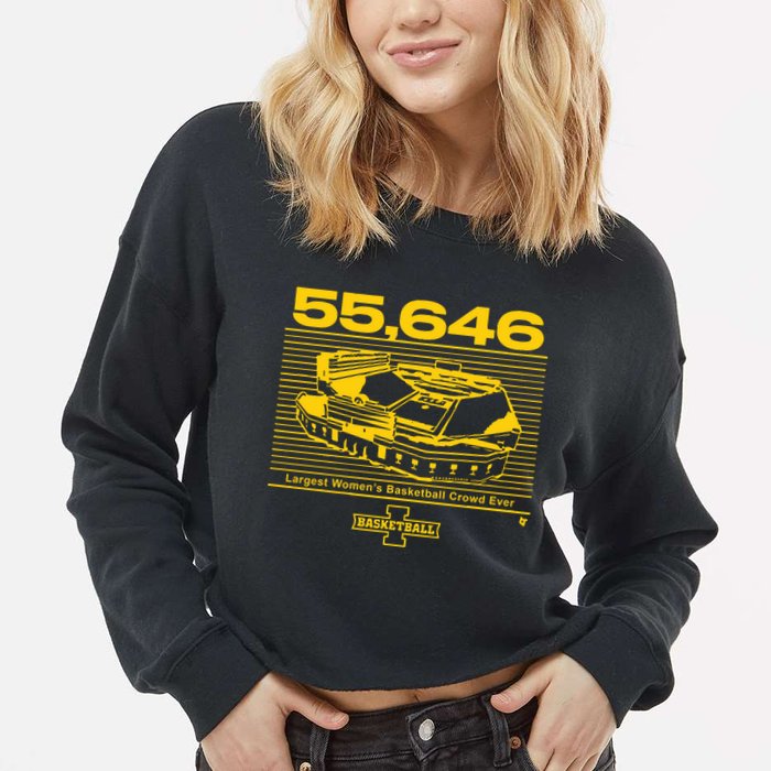 Iowa Basketball Crossover At Kinnick Cropped Pullover Crew
