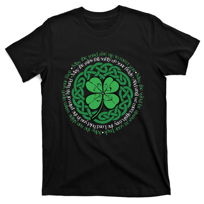 Irish Blessing Celtic Knot & 4 Leaf Clover Luck Version B T-Shirt