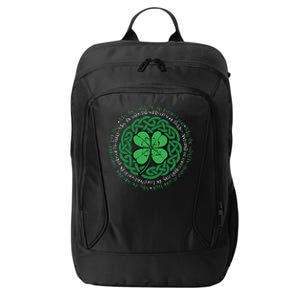 Irish Blessing Celtic Knot & 4 Leaf Clover Luck Version B City Backpack