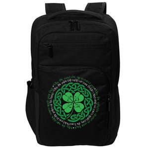 Irish Blessing Celtic Knot & 4 Leaf Clover Luck Version B Impact Tech Backpack