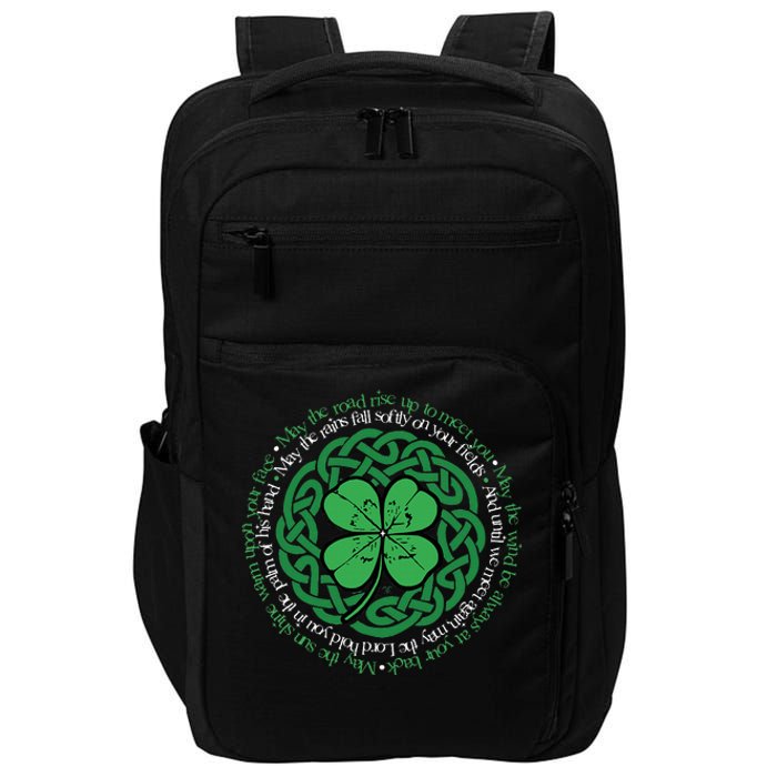 Irish Blessing Celtic Knot & 4 Leaf Clover Luck Version B Impact Tech Backpack