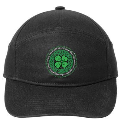Irish Blessing Celtic Knot & 4 Leaf Clover Luck Version B 7-Panel Snapback Hat