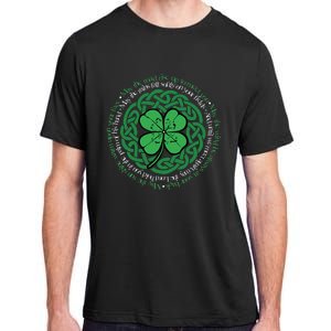 Irish Blessing Celtic Knot & 4 Leaf Clover Luck Version B Adult ChromaSoft Performance T-Shirt