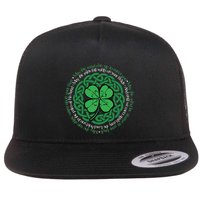 Irish Blessing Celtic Knot & 4 Leaf Clover Luck Version B Flat Bill Trucker Hat