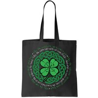 Irish Blessing Celtic Knot & 4 Leaf Clover Luck Version B Tote Bag