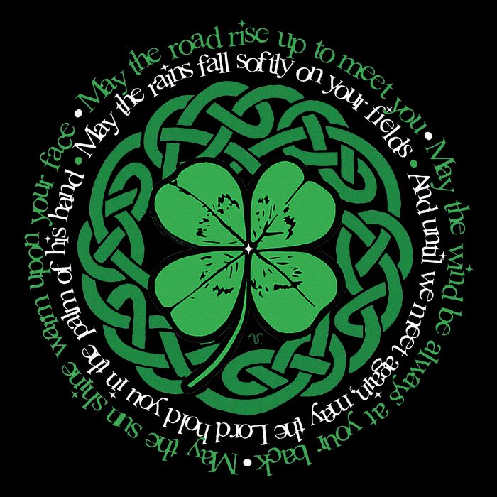 Irish Blessing Celtic Knot & 4 Leaf Clover Luck Version B Baby Bodysuit