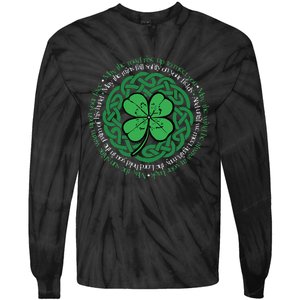 Irish Blessing Celtic Knot & 4 Leaf Clover Luck Version B Tie-Dye Long Sleeve Shirt