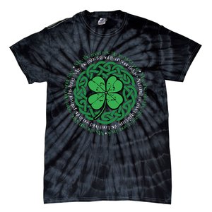 Irish Blessing Celtic Knot & 4 Leaf Clover Luck Version B Tie-Dye T-Shirt