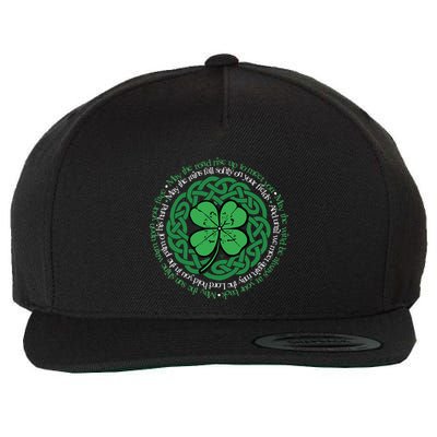 Irish Blessing Celtic Knot & 4 Leaf Clover Luck Version B Wool Snapback Cap
