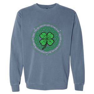 Irish Blessing Celtic Knot & 4 Leaf Clover Luck Version B Garment-Dyed Sweatshirt