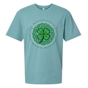 Irish Blessing Celtic Knot & 4 Leaf Clover Luck Version B Sueded Cloud Jersey T-Shirt