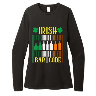 Irish Bar Code Funny St. Patrick's Day Party Shamrock Cute Womens CVC Long Sleeve Shirt