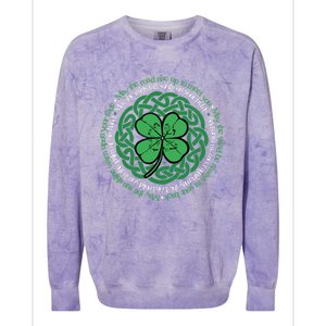 Irish Blessing, Celtic Knot & 4-Leaf Clover Luck Version B Colorblast Crewneck Sweatshirt