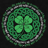 Irish Blessing, Celtic Knot & 4-Leaf Clover Luck Version B Ladies PosiCharge Tri-Blend Wicking Tank