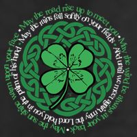 Irish Blessing, Celtic Knot & 4-Leaf Clover Luck Version B 7 Panel Mesh Trucker Snapback Hat