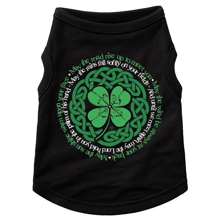 Irish Blessing, Celtic Knot & 4-Leaf Clover Luck Version B Doggie Tank