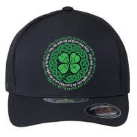 Irish Blessing, Celtic Knot & 4-Leaf Clover Luck Version B Flexfit Unipanel Trucker Cap