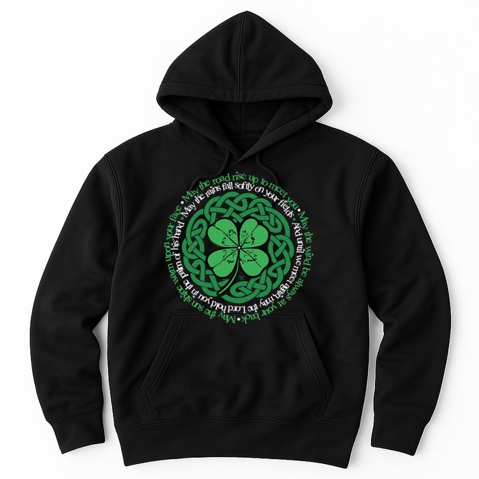 Irish Blessing, Celtic Knot & 4-Leaf Clover Luck Version B Hoodie