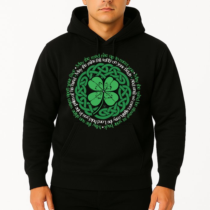 Irish Blessing, Celtic Knot & 4-Leaf Clover Luck Version B Hoodie