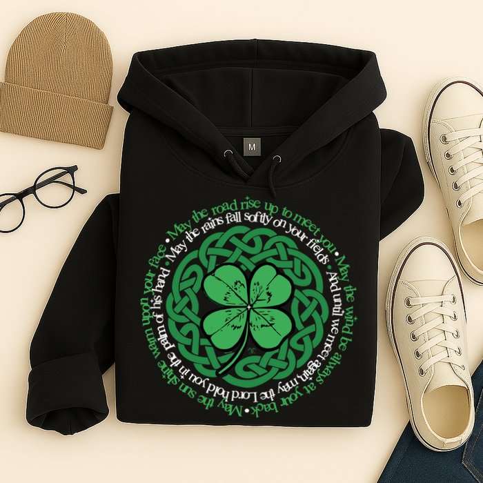 Irish Blessing, Celtic Knot & 4-Leaf Clover Luck Version B Hoodie