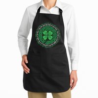 Irish Blessing, Celtic Knot & 4-Leaf Clover Luck Version B Apron