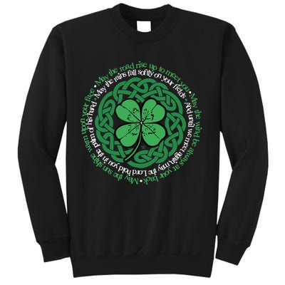 Irish Blessing, Celtic Knot & 4-Leaf Clover Luck Version B Sweatshirt