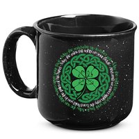 Irish Blessing, Celtic Knot & 4-Leaf Clover Luck Version B 15oz Campfire Ceramic Mug