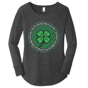 Irish Blessing, Celtic Knot & 4-Leaf Clover Luck Version B Women's Perfect Tri Tunic Long Sleeve Shirt