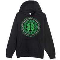 Irish Blessing, Celtic Knot & 4-Leaf Clover Luck Version B Premium Pullover Hoodie