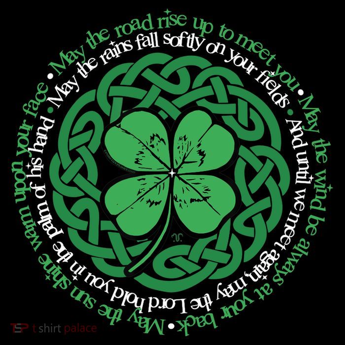 Irish Blessing, Celtic Knot & 4-Leaf Clover Luck Version B Youth Performance Sprint T-Shirt