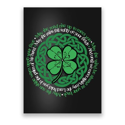 Irish Blessing, Celtic Knot & 4-Leaf Clover Luck Version B Poster