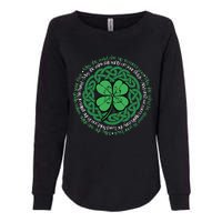 Irish Blessing, Celtic Knot & 4-Leaf Clover Luck Version B Womens California Wash Sweatshirt