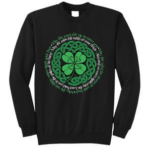 Irish Blessing, Celtic Knot & 4-Leaf Clover Luck Version B Tall Sweatshirt