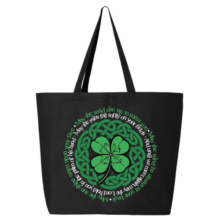 Irish Blessing, Celtic Knot & 4-Leaf Clover Luck Version B 25L Jumbo Tote