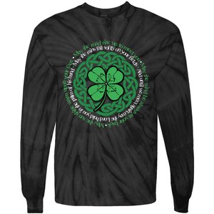 Irish Blessing, Celtic Knot & 4-Leaf Clover Luck Version B Tie-Dye Long Sleeve Shirt