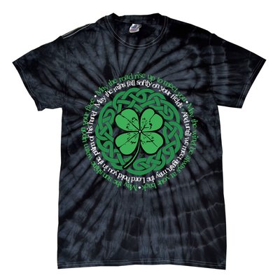 Irish Blessing, Celtic Knot & 4-Leaf Clover Luck Version B Tie-Dye T-Shirt