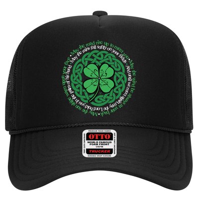 Irish Blessing, Celtic Knot & 4-Leaf Clover Luck Version B Trucker Hat