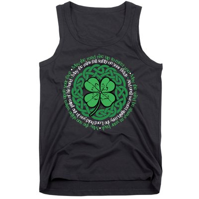 Irish Blessing, Celtic Knot & 4-Leaf Clover Luck Version B Tank Top