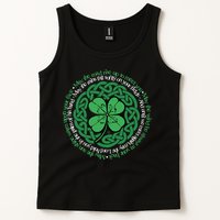 Irish Blessing, Celtic Knot & 4-Leaf Clover Luck Version B Tank Top