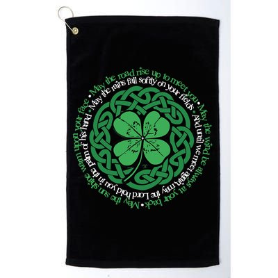 Irish Blessing, Celtic Knot & 4-Leaf Clover Luck Version B Golf Towel