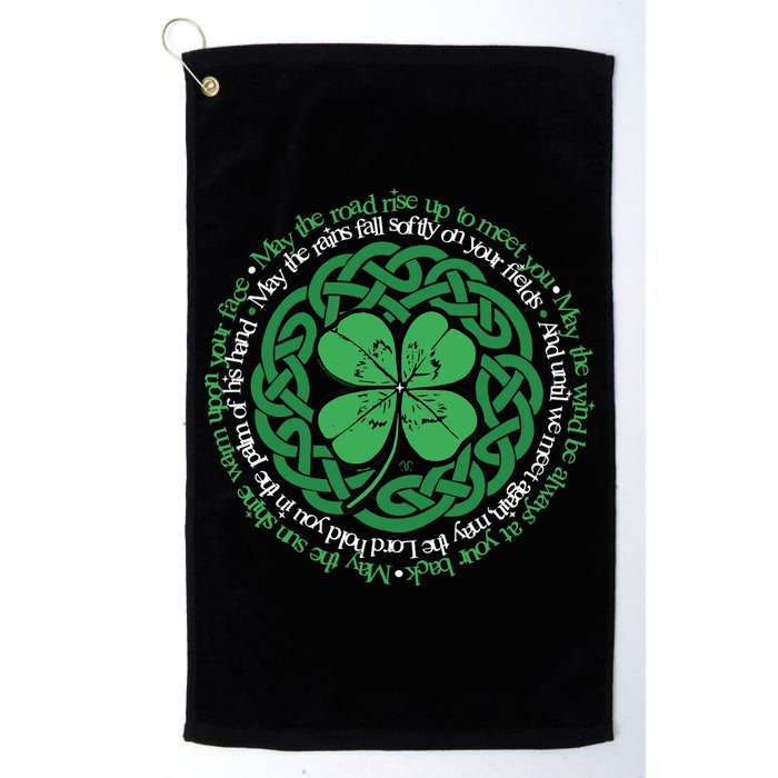 Irish Blessing, Celtic Knot & 4-Leaf Clover Luck Version B Golf Towel