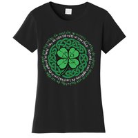 Irish Blessing, Celtic Knot & 4-Leaf Clover Luck Version B Women's T-Shirt