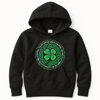 Irish Blessing, Celtic Knot & 4-Leaf Clover Luck Version B Kids Hoodie