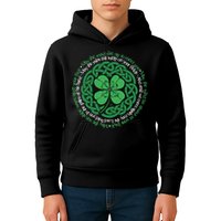Irish Blessing, Celtic Knot & 4-Leaf Clover Luck Version B Kids Hoodie
